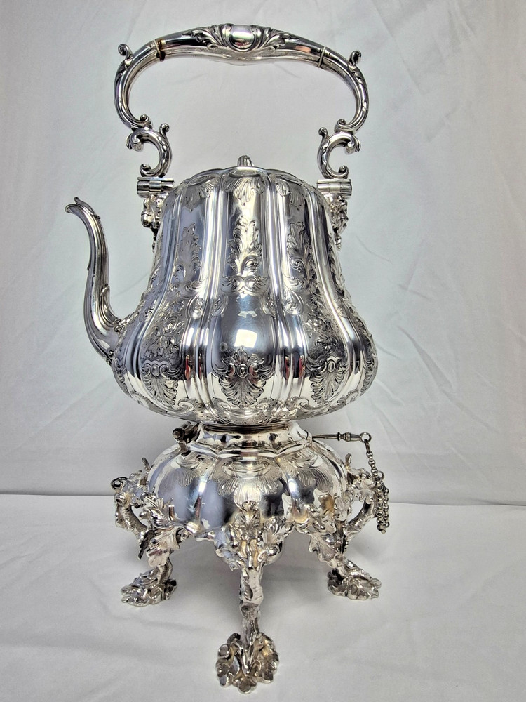 Antique Elkington & Co Silver Plated Tilting Kettle Burner & Stand 1890’s