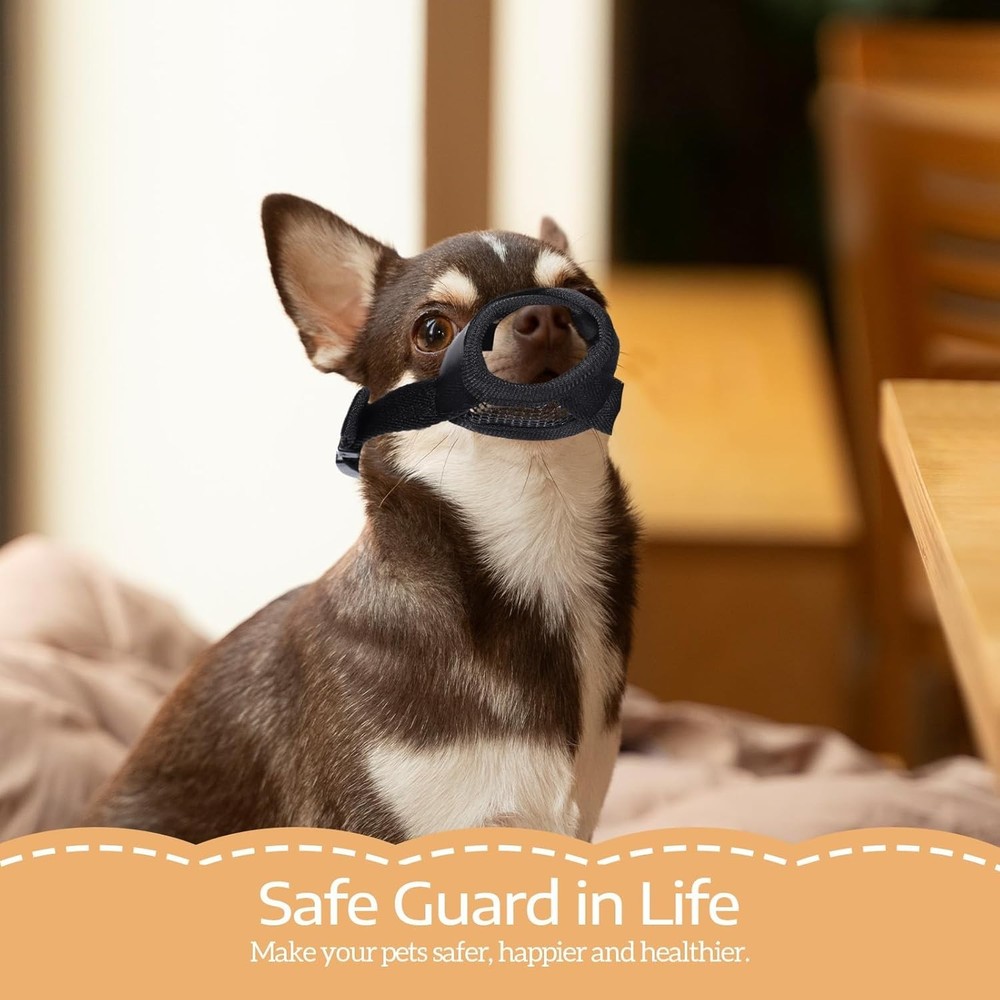 Mesh Muzzle Soft Mesh Muzzles Soft Covered Mouth Guard with Adjustable Strap fo