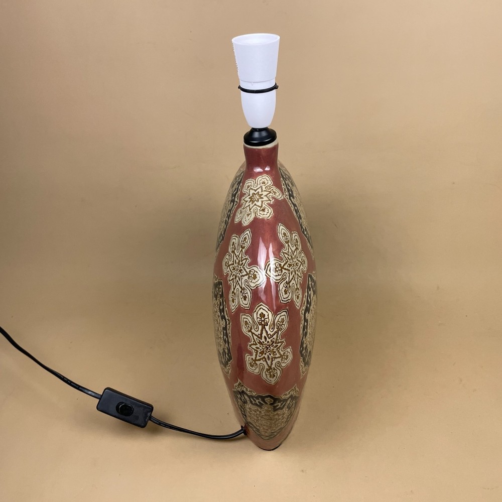 Hand Painted Ceramic Lamp Light Bedside Table Pattern Large Statement Patterned