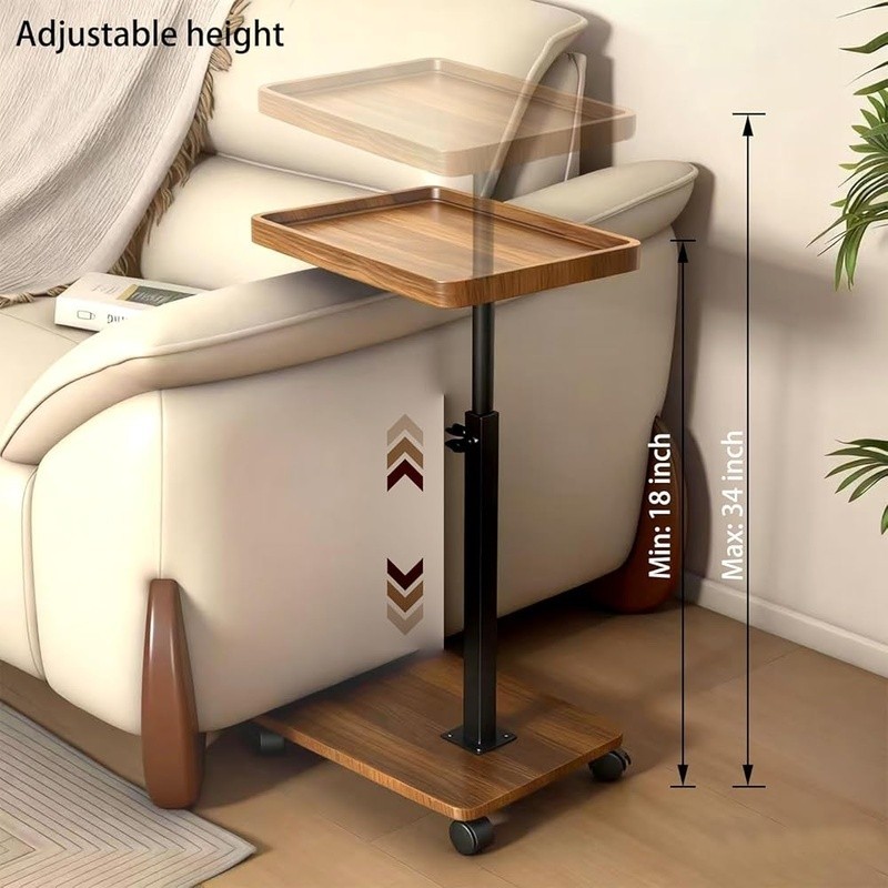 Adjustable C Shape End Table 360° Rotation Multi-Functional Sofa Side Table New