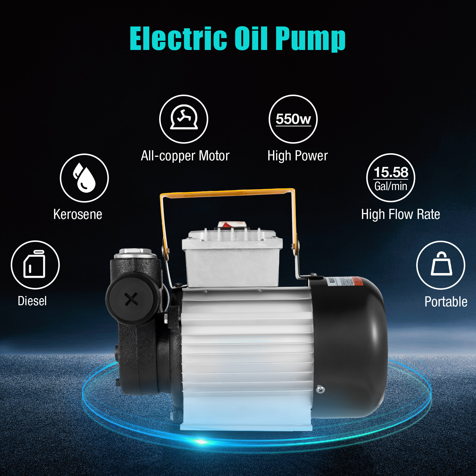 110V Motor Oil Fuel Fluid Extractor Electric Transfer Pump Self Priming