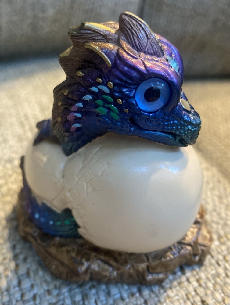 Windstone Editions Peacock Dragon Hatching Egg Signed Pena 1984