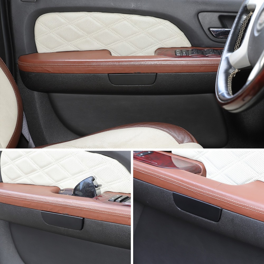 ABS Black Inner Door Panel Handle Pull Cover For Cadillac Escalade 2007-2014