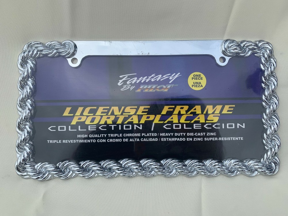 Pilot Chrome CHAINS License Plate Frame 1 piece