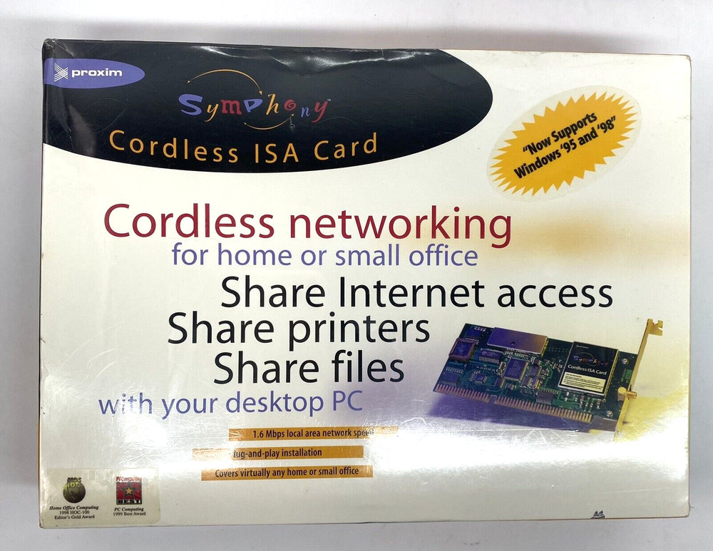 Vintage 1998 Proxim Symphony Cordless ISA Card 1.6Mbps NEW Made USA