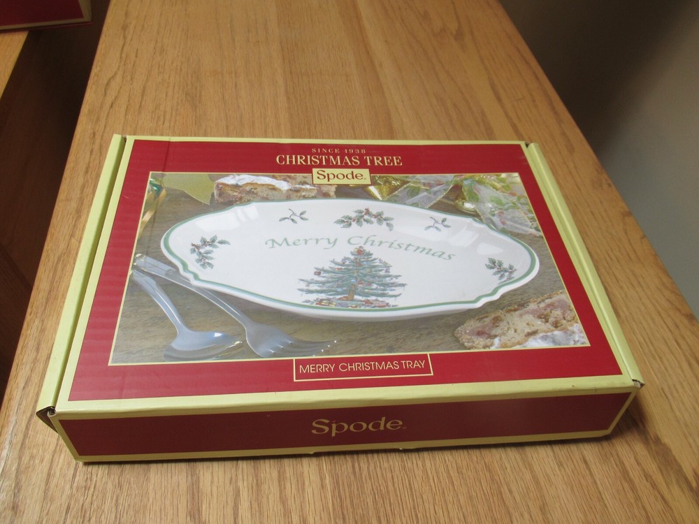 Spode Merry Christmas tree themed serving tray