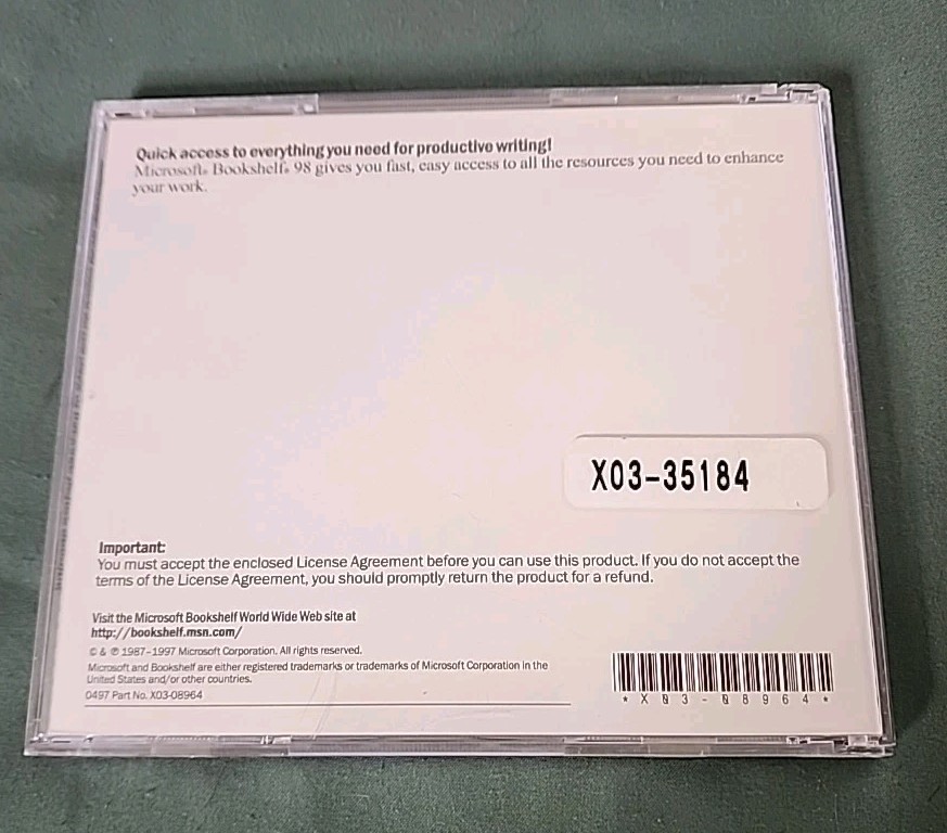 Microsoft Bookshelf 98 PC Software