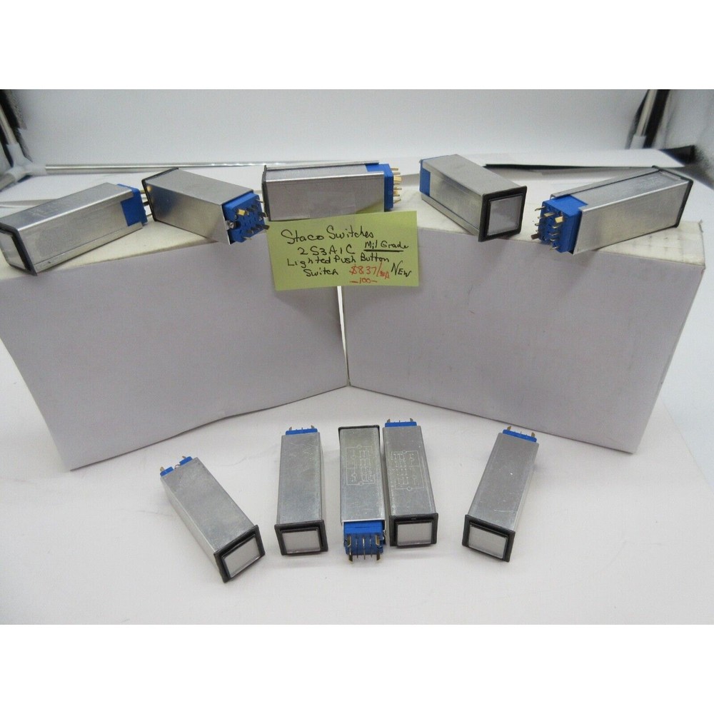 Staco Push Button Switch, 2S3A1C, Aircraft Replacement, Bulk Packed, NEW