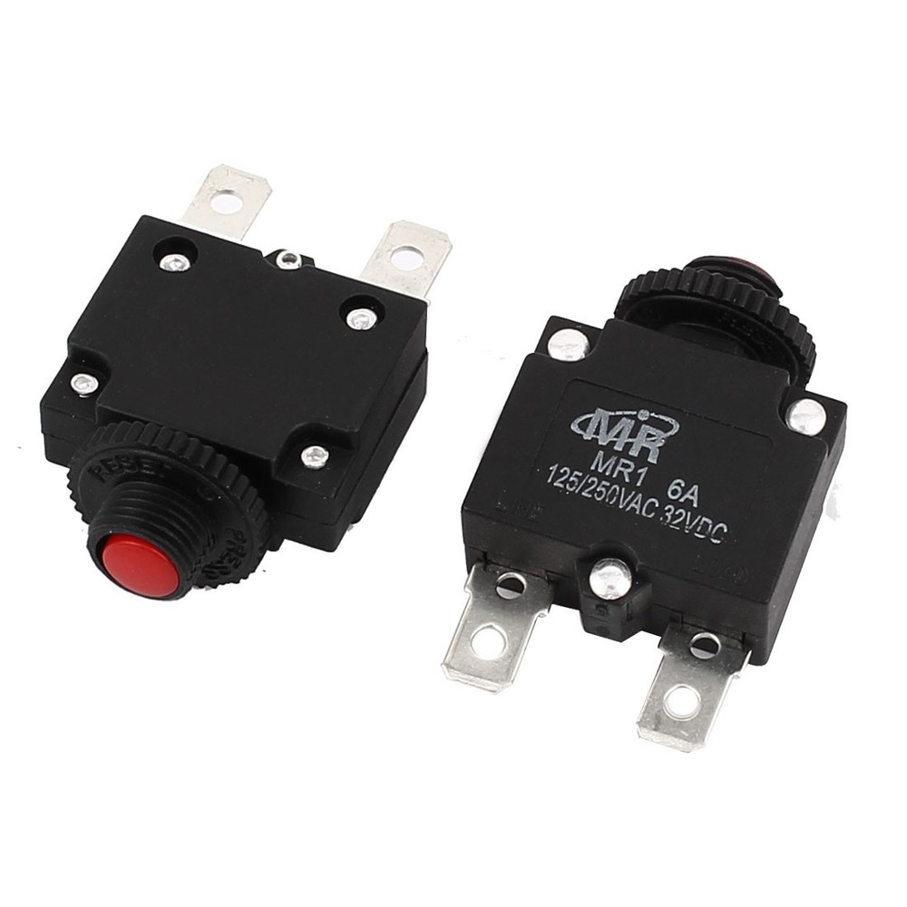 AC 125V/250V 6A reset button circuit overload protector switch 2pcs