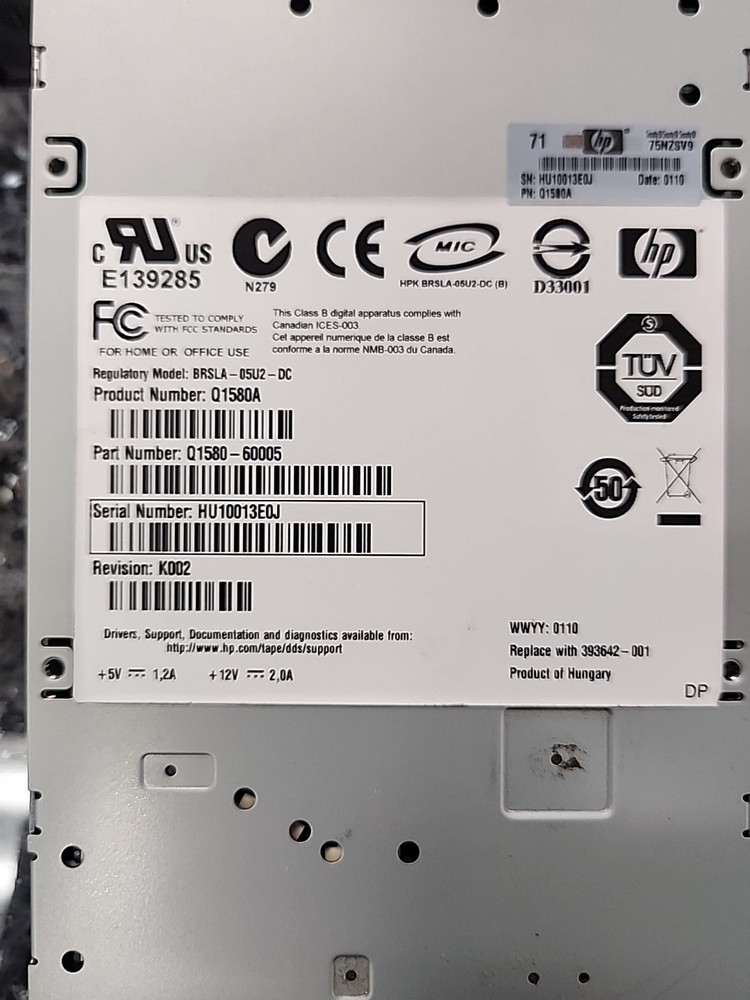 Untested HP Internal Tape Drive BRSLA-05U2-DC