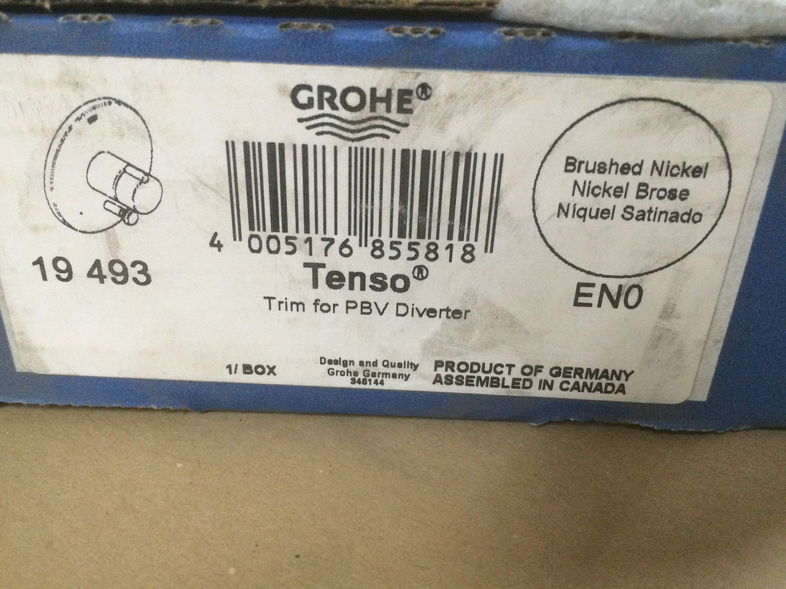 GROHE 19493EN0 TENSO PRESSURE BALANCE VALVE TRIM SET IN BRUSHED NICKEL (197725)