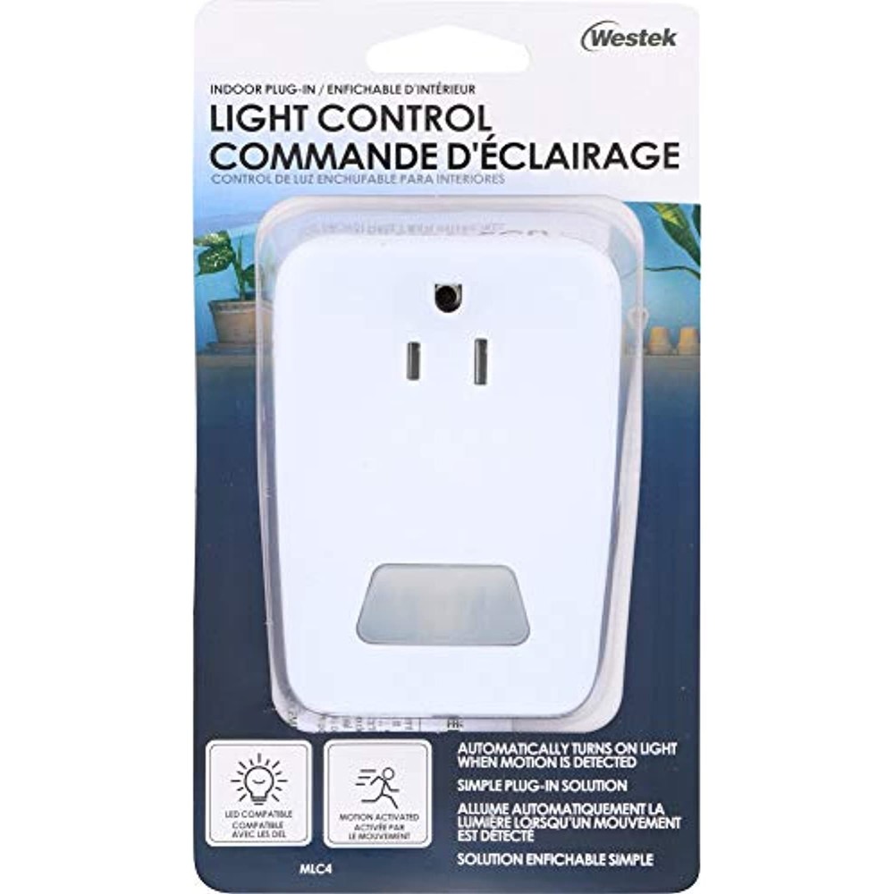 Westek MLC4BC Indoor Plug-in Motion Activated Light Control, White