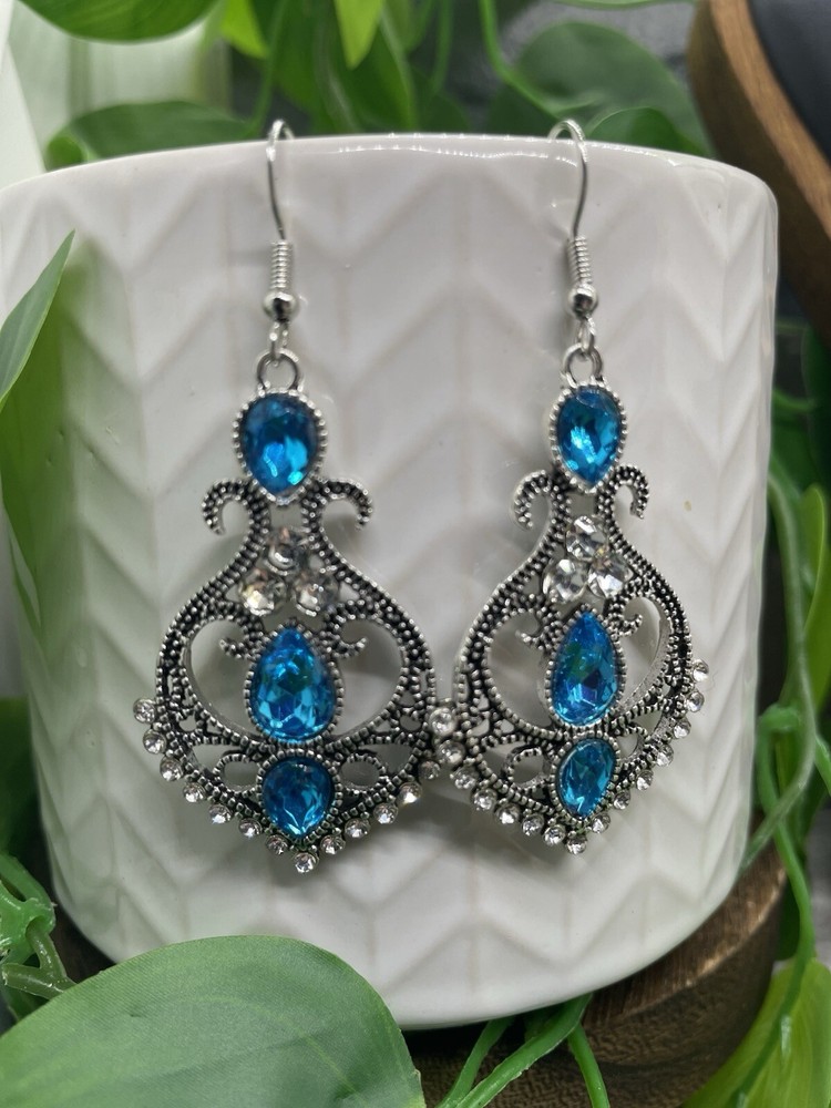 2” Silver-tone Boho Retro Drop Dangle Earring Set  New Free Ship B4841