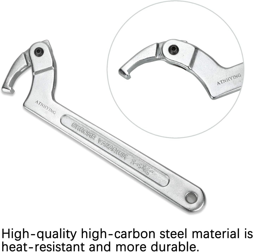 4 Pcs Spanner Wrench Set, Adjustable C Pin Spanner Hook Wrench Tool for Machine