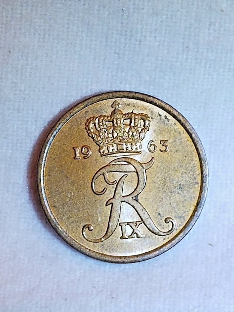 1963 Denmark 5 Ore Excellent Condition