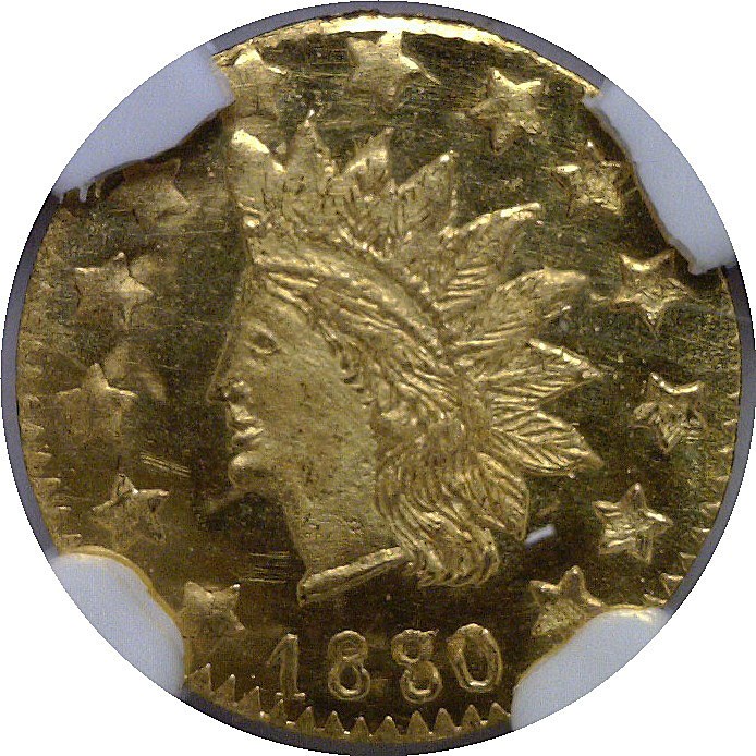 1880/70 50c California Fractional Gold BG-1067 NGC MS-66 DPL