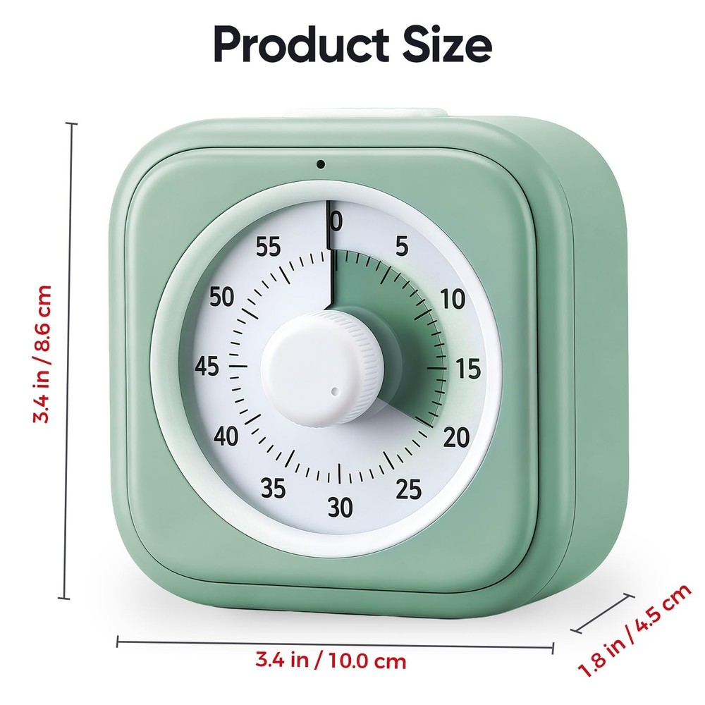 60 Minute Visual Timer for Kids, Silent Countdown Clock, Time Management Tool fo