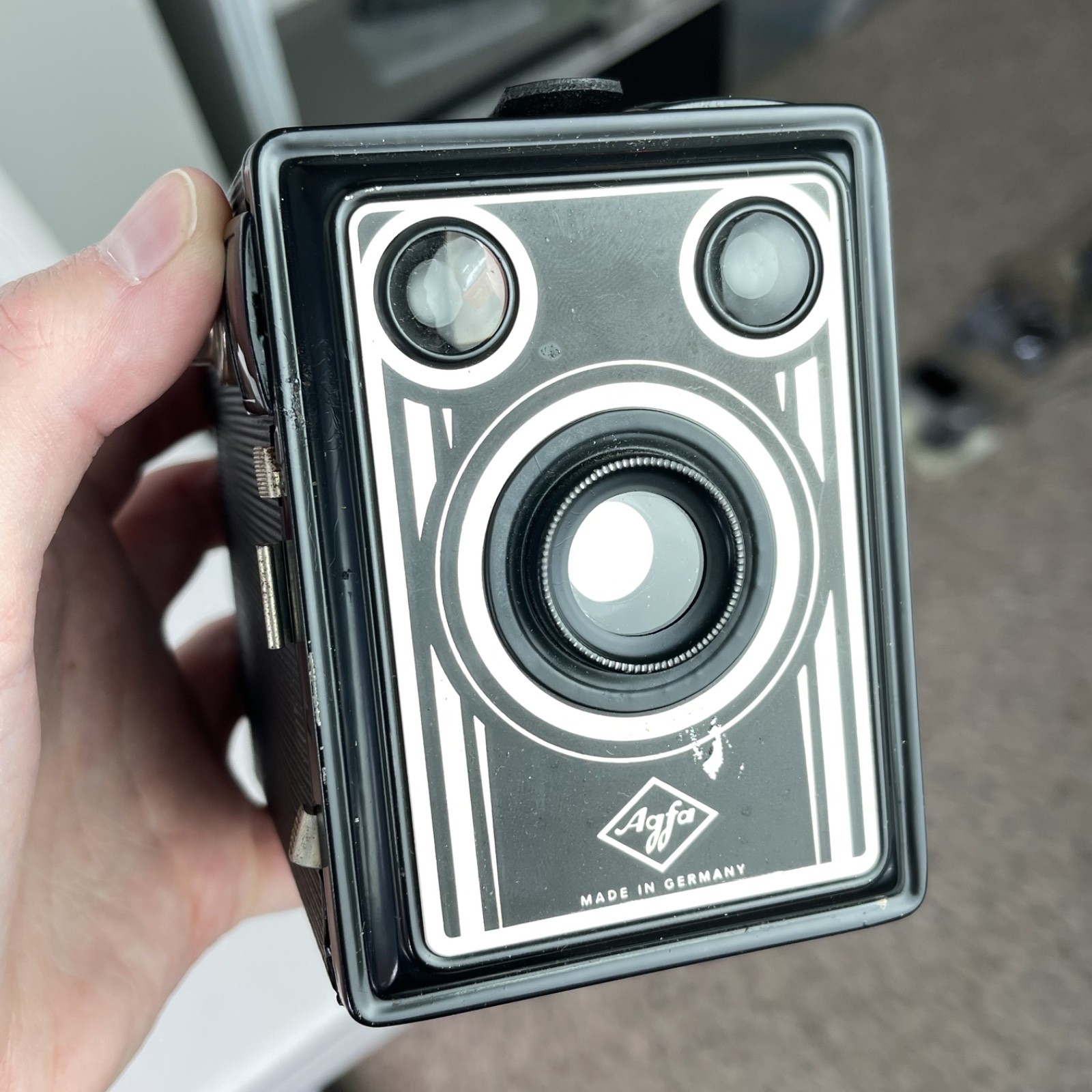 Agfa Box Camera, Germany 1950s, Art Deco, 120 Rollfilm 6x9 Untested