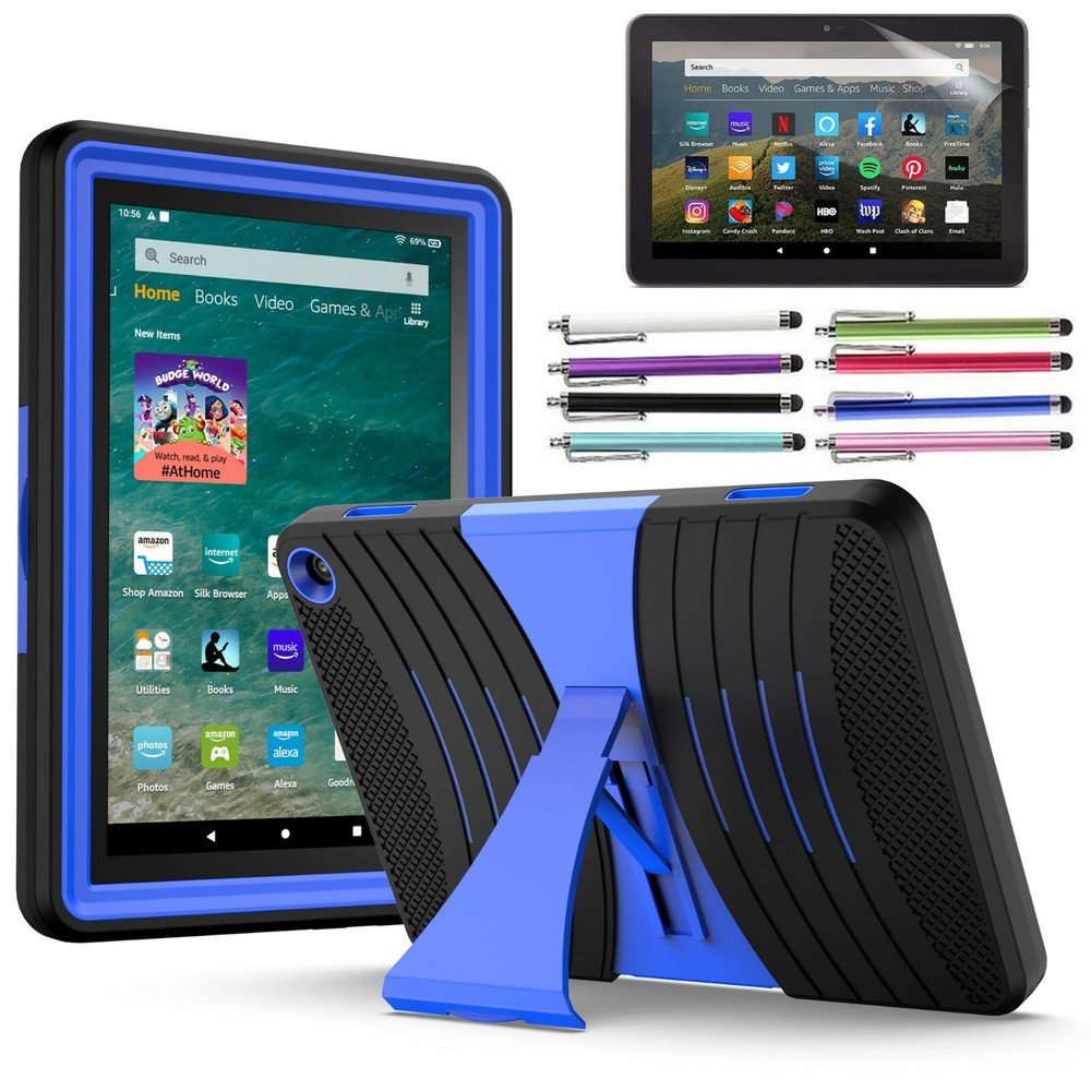 For Amazon Fire HD 8 Case 2022Release 12th Gen Shockproof Rubber Stand Hard Case