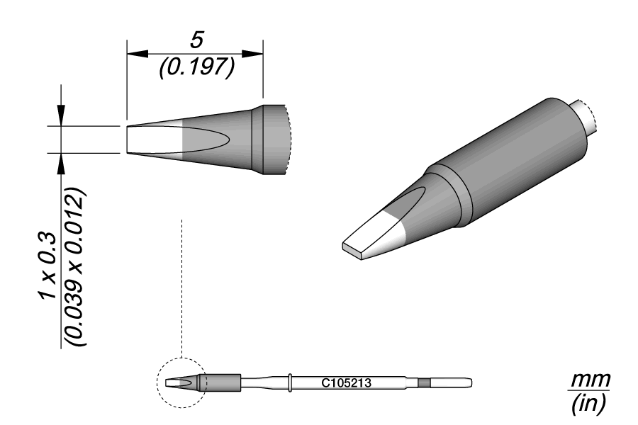 JBC C105-213 Chisel Cartridge 1 x 0.3