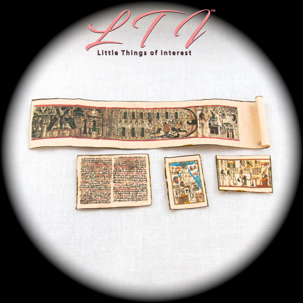 ANCIENT EGYPTIAN ARTIFACTS 1:12 Scale Miniature Readable Book Papyrus Scroll