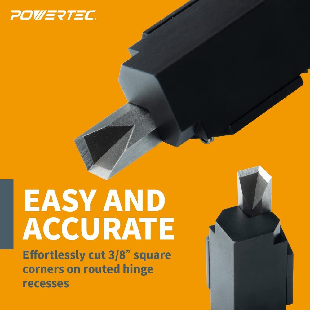POWERTEC Square Corner Chisel – Spring-Loaded Mortise