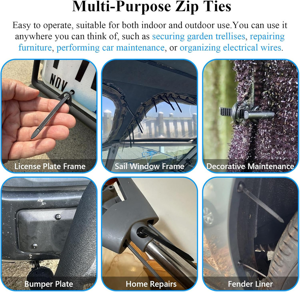 100PCS Upgraded Nylon Universal Cable Tie Buckle,Self-Locking Multifunctional...