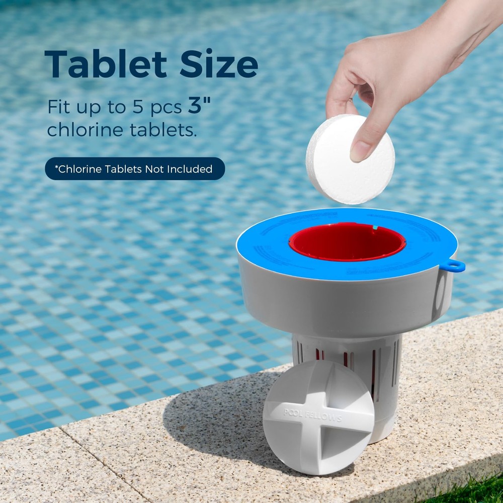 POOL FELLOWS Floating Pool Tablet Dispenser for 3 inch Tablets