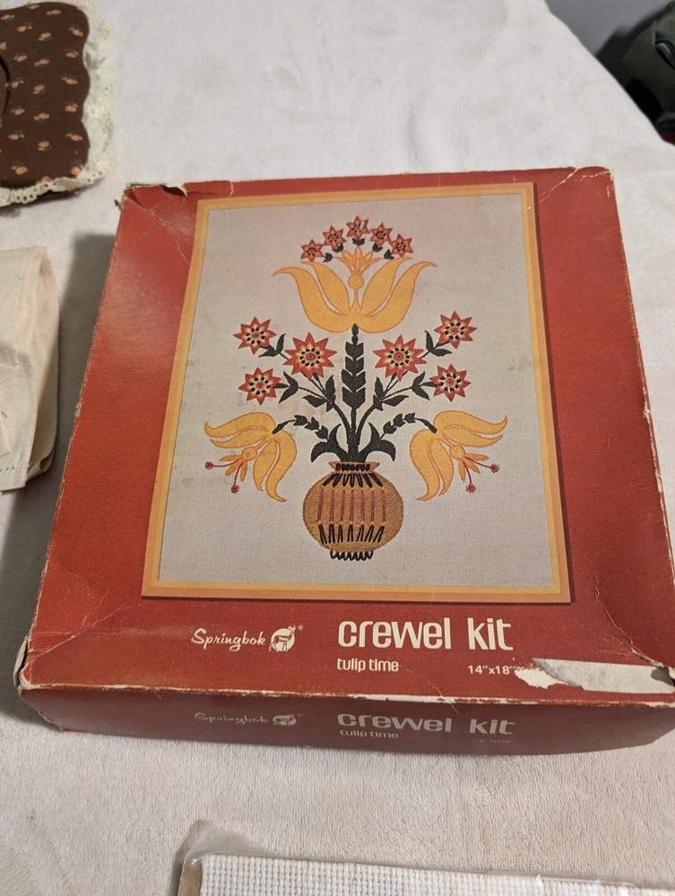 Needlework Crafts Crewel 12+ Patterns Lace Mats Some Have Stains