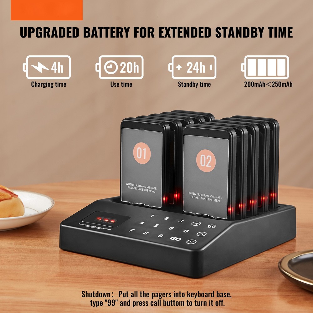 Restaurant Wireless Pager System 10 Call Coasters Guest Queuing Calling