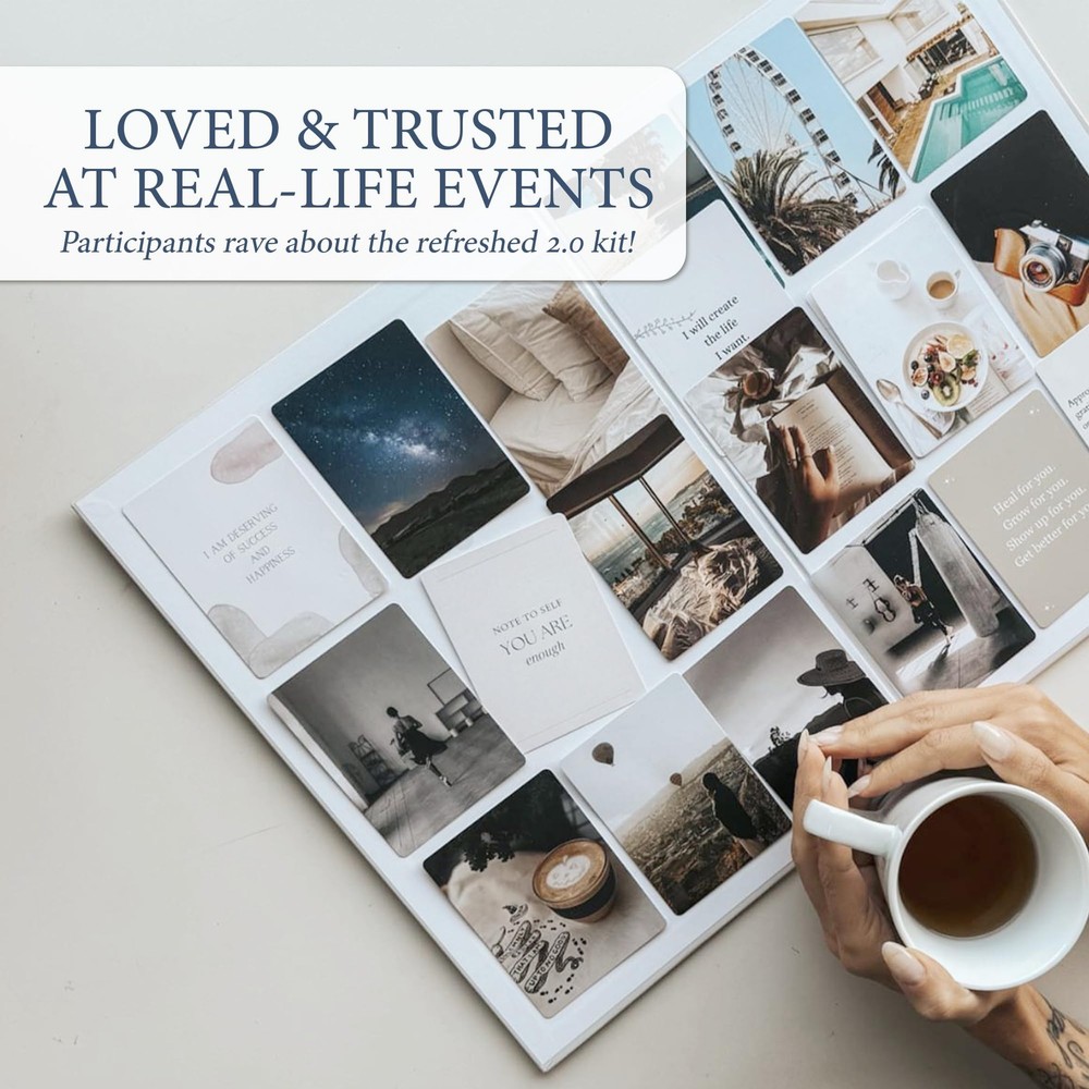Vision Board Kit - 150 Image & Affirmation Cards, Foldable 20x14 Board - Goal