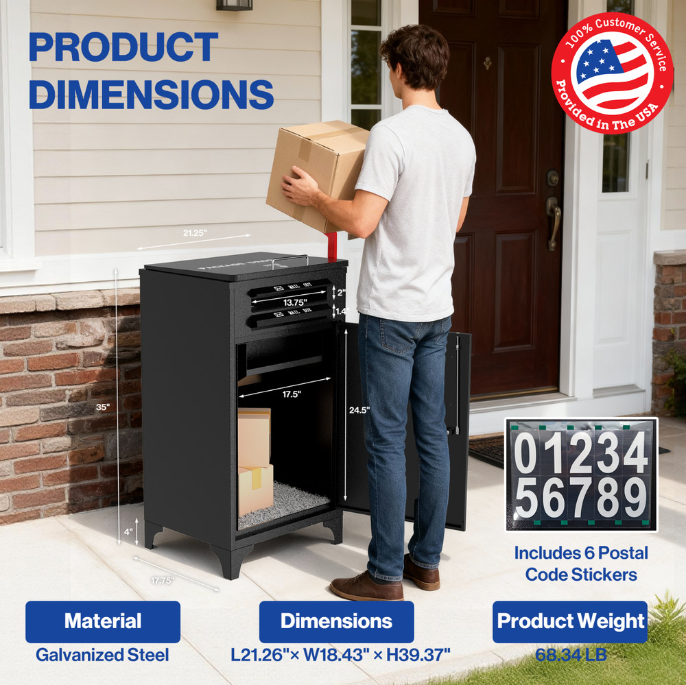 Large Package Delivery Boxes for Outside, Locking Parcel Drop Box Anti-Theft