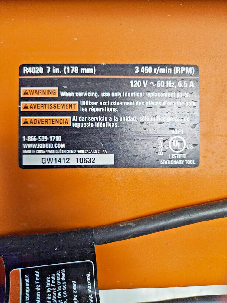 Ridgit R4020 7" Wet Tile Saw