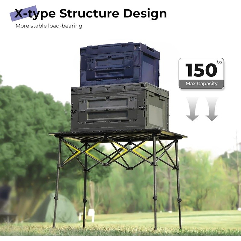 Portable Folding Camping Table Adjustable Height Lightweight Outdoor Use
