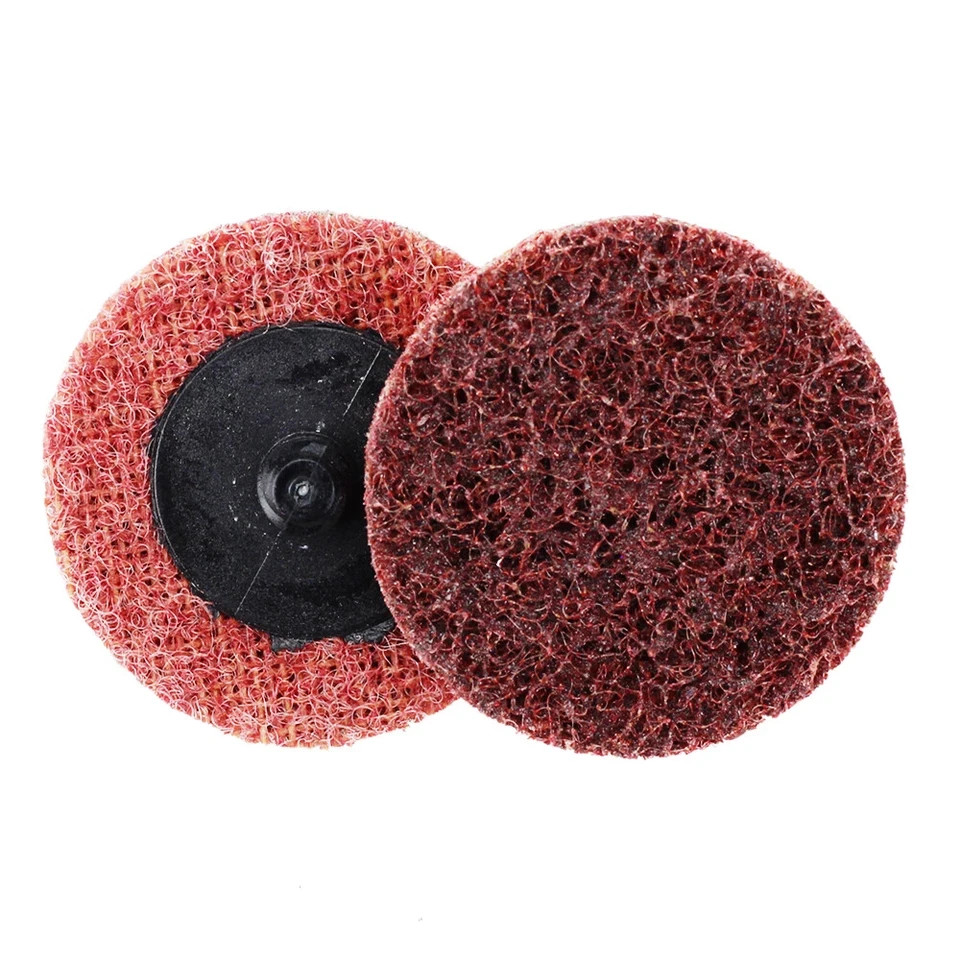 50 Pack - 2" Roloc Surface Conditioning Discs Medium Red Quick Change Prep Pads