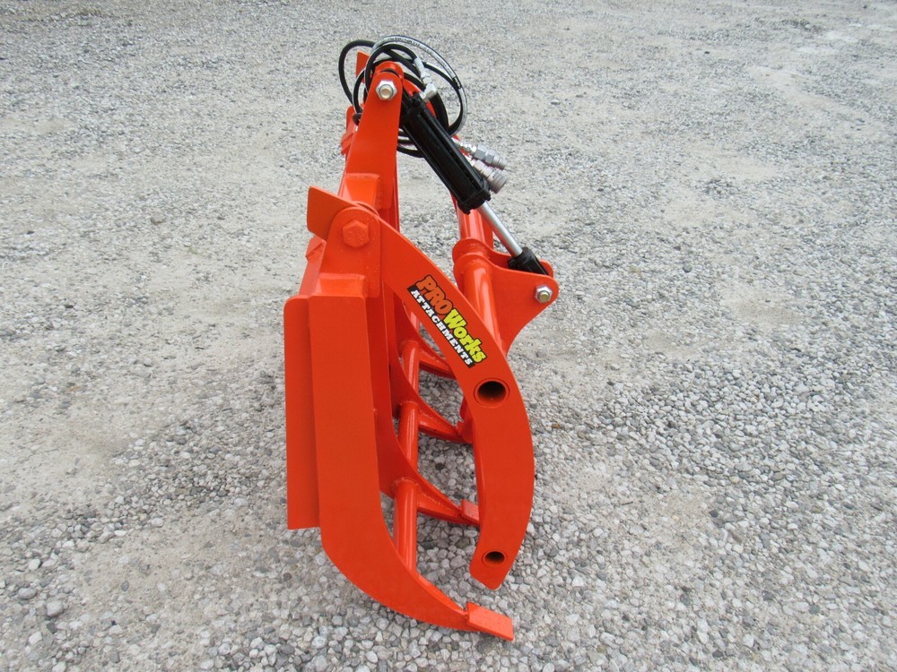 48" Compact Tractor Root Rake Clam Grapple Attachment Skid Steer Quick Attach