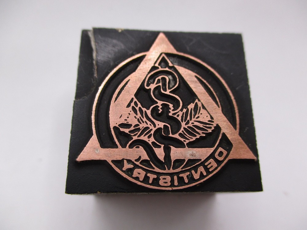 Vintage Printing Letterpress Printers Block Copper Dentistry