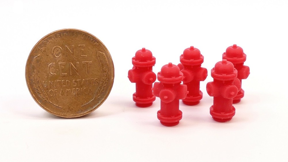 USA Made O Scale Fire Hydrant - Red - 5 Pack 480788