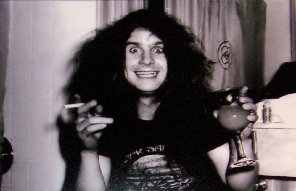 Large Ozzy Osbourne in Bathroom 1980s Funny! Black Sabbath Poster 19"x13"