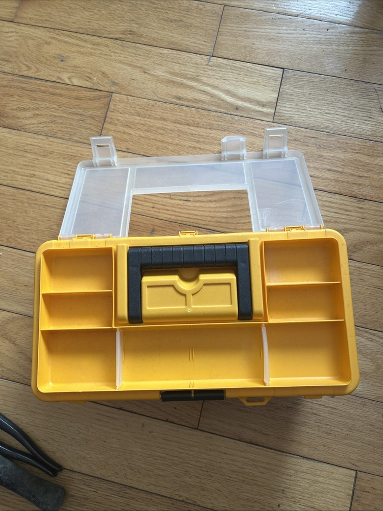 Zag Plastic Tool Box 12.5” Vintage Yellow Two Compartments