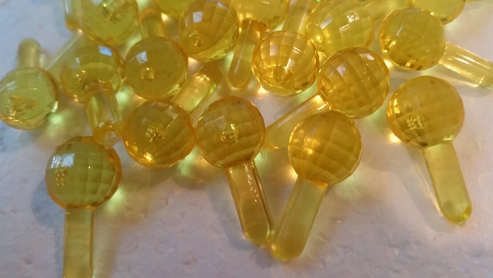 "Ceramic" Tree Lights~Plastic~non-electric~Peg Lights(25) Large Yellow Globes