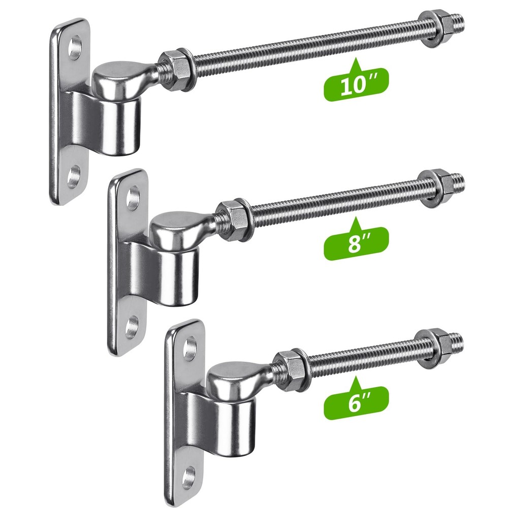 Insaga 6'' J Bolt Gate Hinge and Wall Mount 2Pack, 6''-2Pack, 6''-2Pack