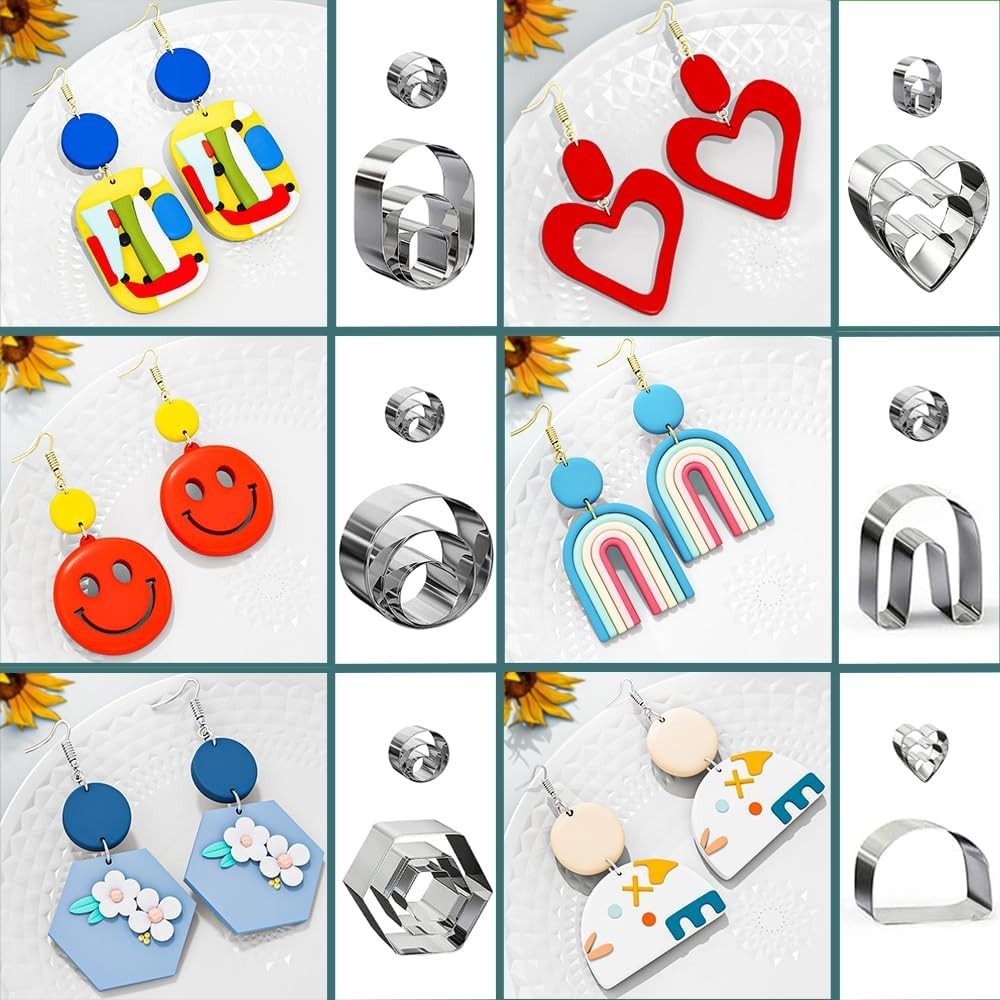 Polymer Clay Earring Making Kit with Gift Box, Including 32pcs Polymer Clay C...