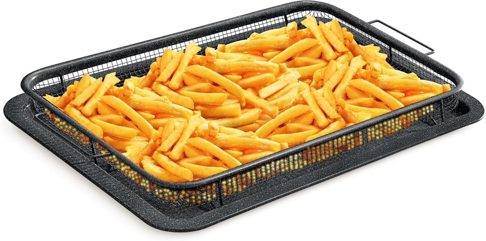 Crisper Tray Gray Marble Coating - 2-Piece Set