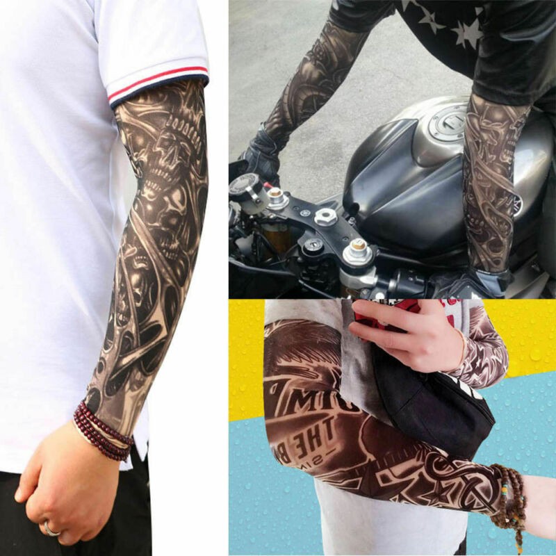 6PCS Tattoo Cooling Arm Sleeves Cover Basketball Golf Sport UV Sun Protection