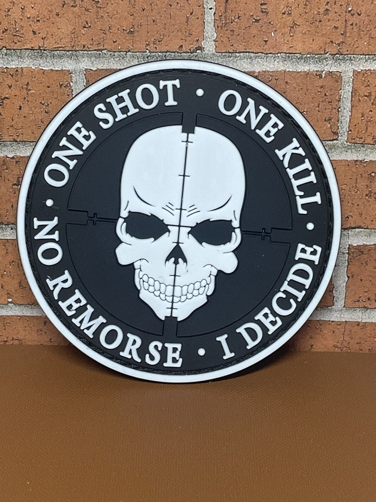 Tactical PVC Patch - Sniper Gun Patch - Hook Loop Morale Skull Military Patch