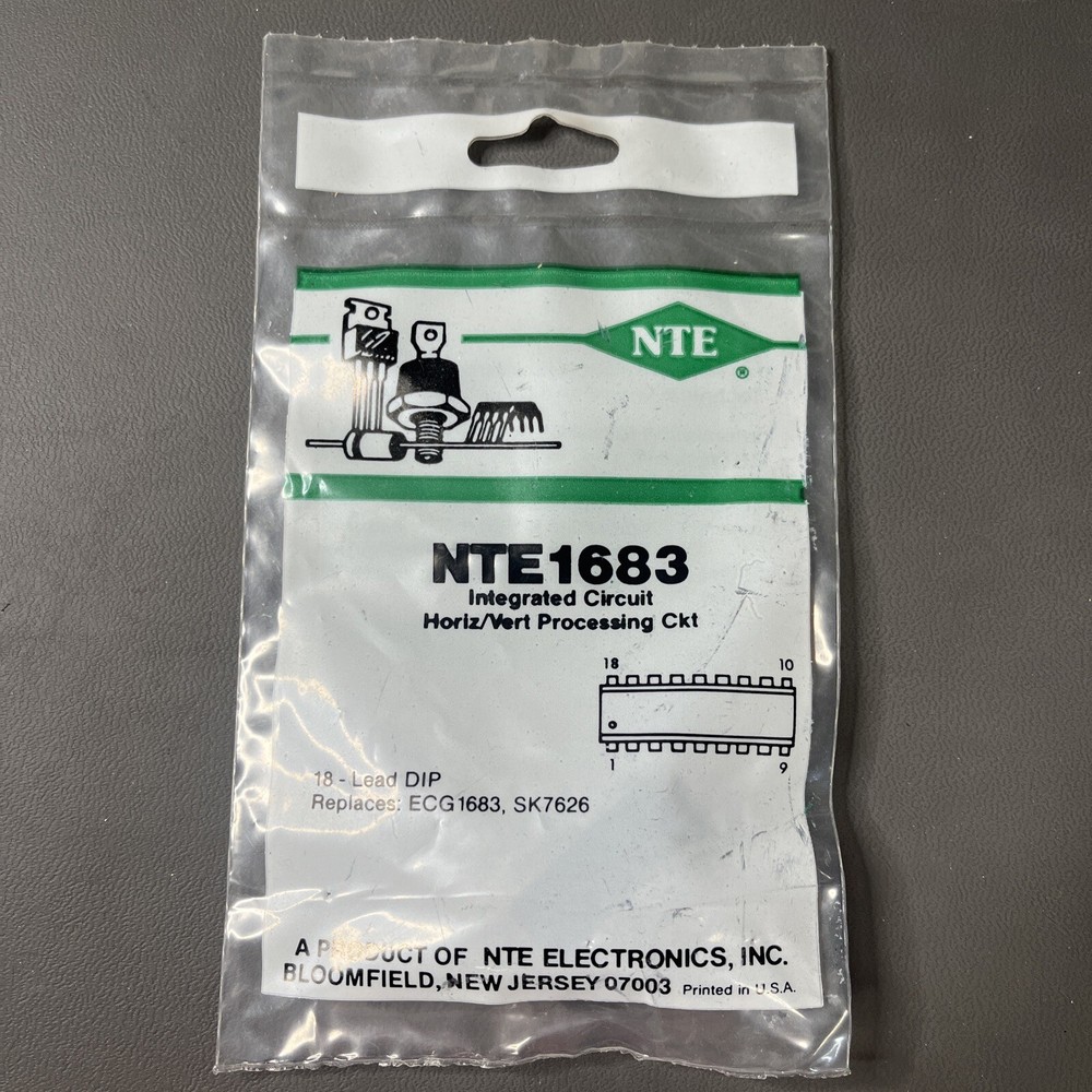 1 Each ~ NTE1683 ~ IC ~ Horizontal/Vertical Processing Circuit ~ 18 Pin DIP~NOS