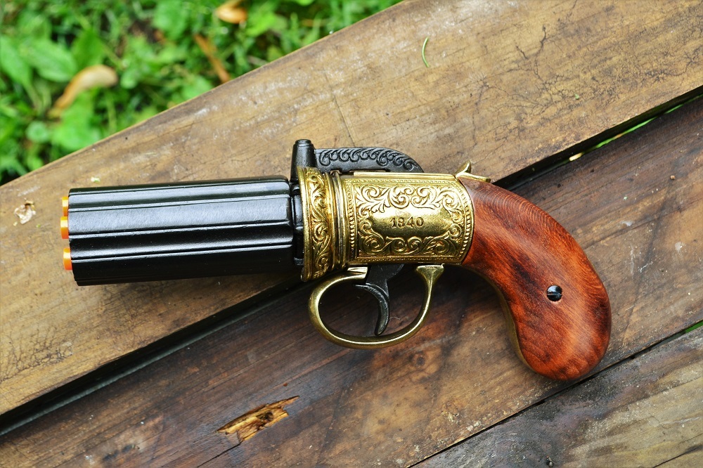 1840 Pepperbox Derringer Pistol - Civil War - Non-Firing Denix Replica Steampunk