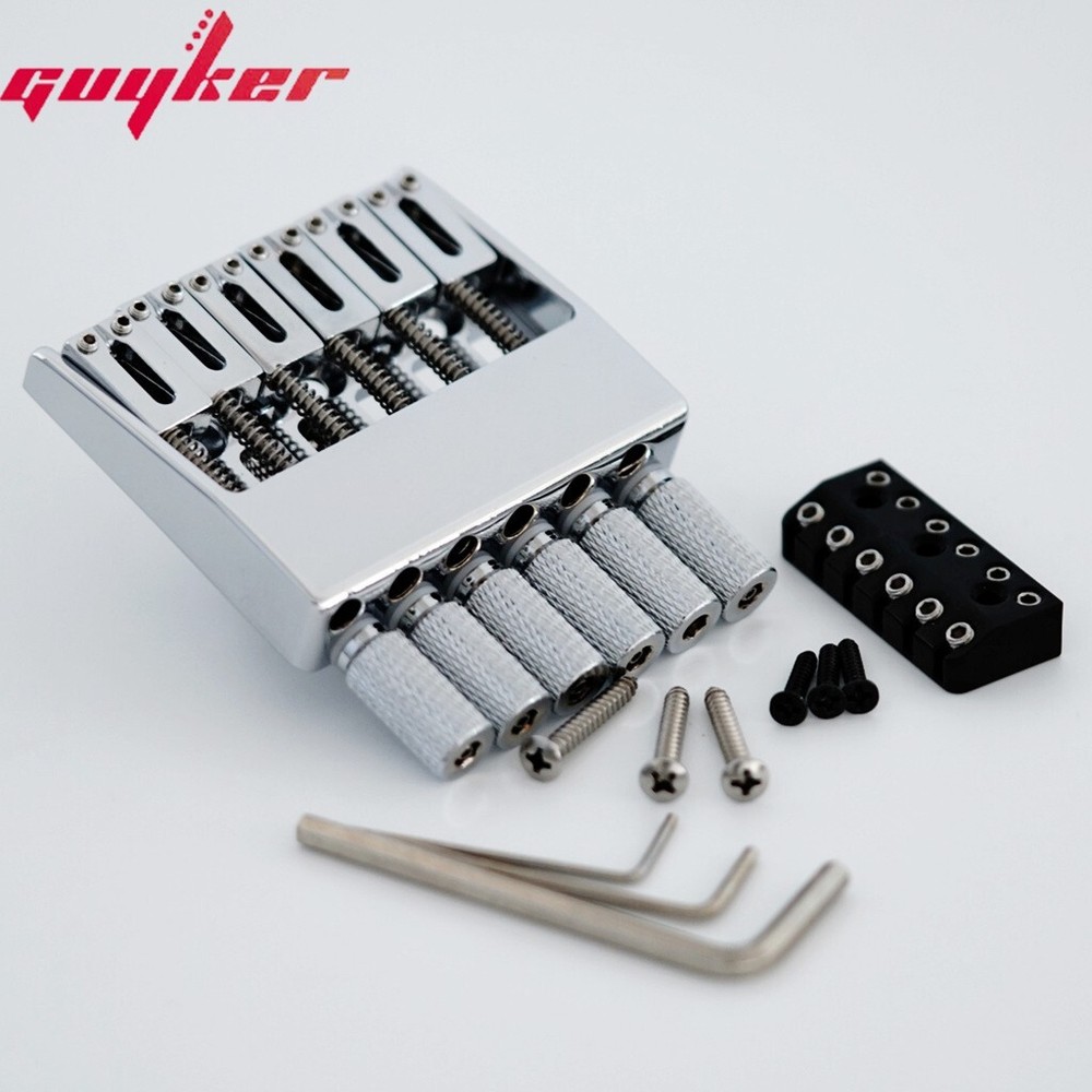 GUYKER Chrome 6 String Bridge Tailpiece for Headless Guitar Accessories