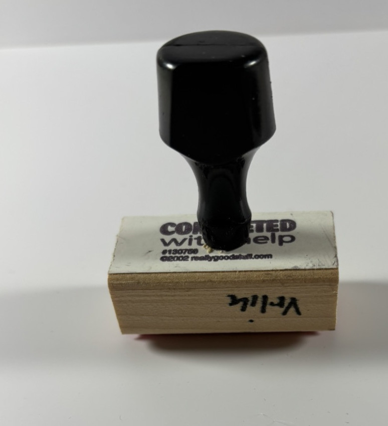 Completed with Help Rubber Stamp from Really Good Stuff